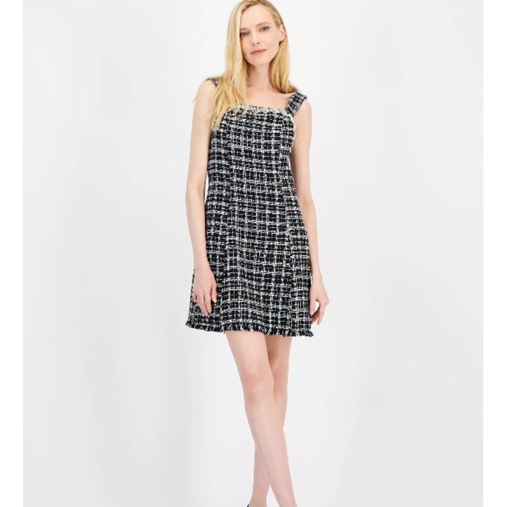 Tahari ASL‎ Rhinestone Tweed Sheath Dress Size 6  Embellished Boucle NWT